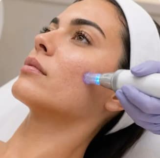 MNRF micro-needling radiofrequency device on the skin